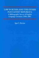 Cover of Law in Russia and the other post-Soviet republics by Igor I. Kavass