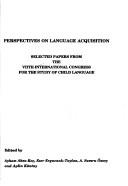 Front cover of Perspectives on language acquisition by International Congress for the Study of Child Language (7th 1996 Istanbul, Turkey)