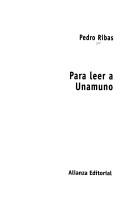 Front cover of Para leer a Unamuno by Pedro Ribas