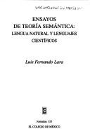 Front cover of Ensayos de teoría semántica by Luis Fernando Lara