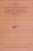 Cover of Die (auto-)biographischen Inschriften des ägyptischen Alten Reiches by Nicole Kloth