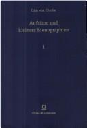 Cover of Aufsätze und kleinere Monographien by Otto Friedrich von Gierke