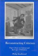 Cover of Reconstructing criticism by Philip Smallwood