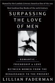 Cover of Surpassing the Love of Men by Lillian Faderman
