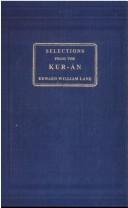 Front cover of Selections from the Kur-án by Edward William Lane