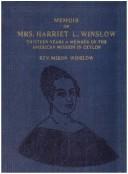 Front cover of Memoir of Mrs. Harriet L. Winslow by Harriet L. Winslow