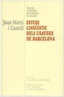 Front cover of Estudi lingüístic dels Usatges de Barcelona by Joan Martí i Castell