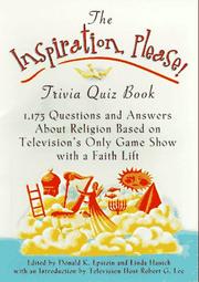 Front cover of The inspiration, please! by Donald K. Epstein