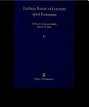 Front cover of Epitheta rerum et locorum apud Homerum by Dee, James H.