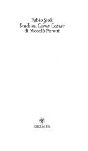 Front cover of Studi sul Cornu copiae di Niccolò Perotti by Fabio Stok