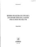 Front cover of Reforma financiera en Costa Rica by Rodrigo Bolaños Zamora