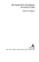 Front cover of Des transpositions francophones du mythe de Chaka by Kahiudi Claver Mabana