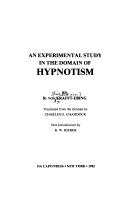 Cover of Eine experimentelle Studie auf dem Gebiete des Hypnotismus by Richard von Krafft-Ebing