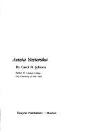 Front cover of Anzia Yezierska by Carol Schoen