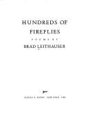 Cover of Hundreds of fireflies by Brad Leithauser