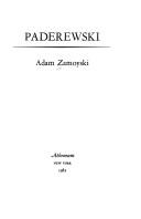 Cover of Paderewski by Adam Zamoyski