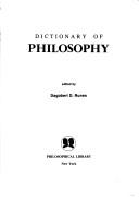 Cover of Dictionary of philosophy by Dagobert D. Runes