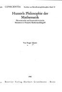 Front cover of Husserls Philosophie der Mathematik by Roger Schmit