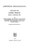 Cover of Juristische Abhandlungen by Georg Beseler