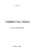 Front cover of I frammenti delle tragedie by Lucius Accius