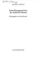 Front cover of Entwicklungsgeschichte des modernen Dramas by György Lukács