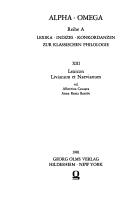 Front cover of Lexicon Livianum et Naevianum by Albertina Cavazza