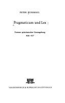 Cover of Pragmaticum und lex by Peter Kussmaul