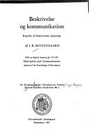 Front cover of Beskrivelse og kommunikation by Ib Kristian Moustgaard