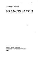 Cover of Francis Bacon by Quinton, Anthony.