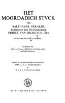 Front cover of Het moordadich stuck van Balthasar Gerards, begaen aen den doorluchtighen Prince van Oraignen, 1584 by Jacob Duym