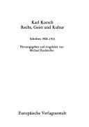 Cover of Gesamtausgabe by Karl Korsch