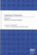 Cover of Esthetics of literary subjects by Dushan Bresky