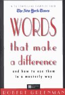 Front cover of Words that make a difference and how to use them in a masterly way by Robert Greenman
