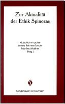 Front cover of Zur Aktualität der Ethik Spinozas by Klaus Hammacher