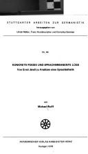 Front cover of Konkrete Poesie und sprachimmanente Lüge by Wulff, Michael