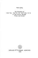 Front cover of Die Abstrakta auf -nie/-tie, -ka/ok, -ost', -stvo/-stvie, -ie/-'e in den "Pis'ma i bumagi" Peters des Grossen by Berg, Rainer.