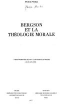 Front cover of Bergson et la théologie morale by Phoba Mvika.