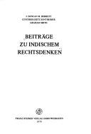 Cover of Beiträge zu indischem Rechtsdenken by J. Duncan M. Derrett