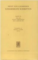 Cover of Gesammelte Schriften by Ernst von Caemmerer