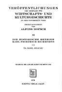 Front cover of Die historische Methode Karl Friedrich Eichhorns by Karl Jelusic
