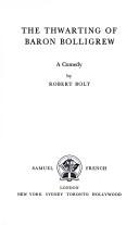 Front cover of The thwarting of Baron Bolligrew by Bolt, Robert.