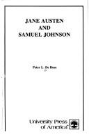 Cover of Jane Austen and Samuel Johnson by Peter L. De Rose