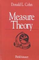 Front cover of Measure theory by Donald L. Cohn