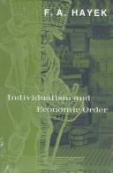 Cover of Individualism and economic order by Friedrich A. von Hayek