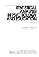 Front cover of Statistical analysis in psychology and education by George Andrew Ferguson