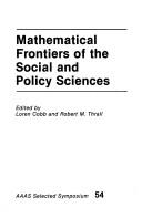 Front cover of Mathematical frontiers of the social and policy sciences by Robert McDowell Thrall