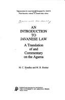 Front cover of An introduction to Javanese law by Mason C. Hoadley