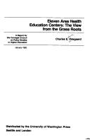 Front cover of Eleven Area Health Education Centers by Charles Edwin Odegaard