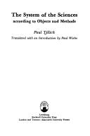 Front cover of The system of the sciences according to objects and methods by Paul Tillich