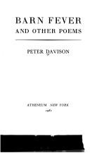 Front cover of Barn fever and other poems by Davison, Peter.